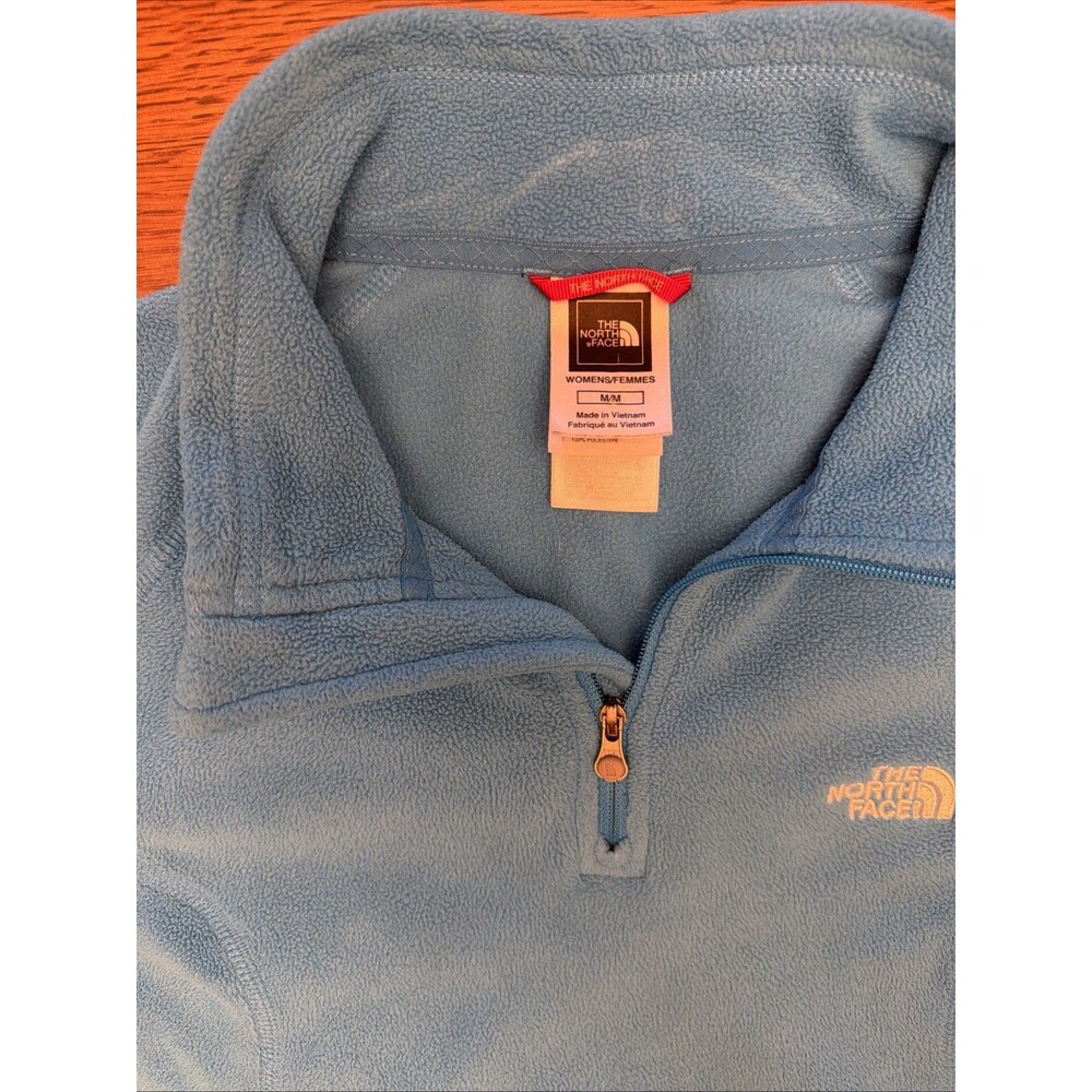 The North Face Women’s Medium M TKA 100 Glacier Fleece 1/4 Zip Pullover Teal - Picture 4 of 8
